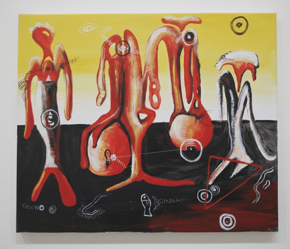Figuras volcánicas 1 — Acrílico sobre lienzo, 73 x 60 cm — José Antonio Hernández, artista canario