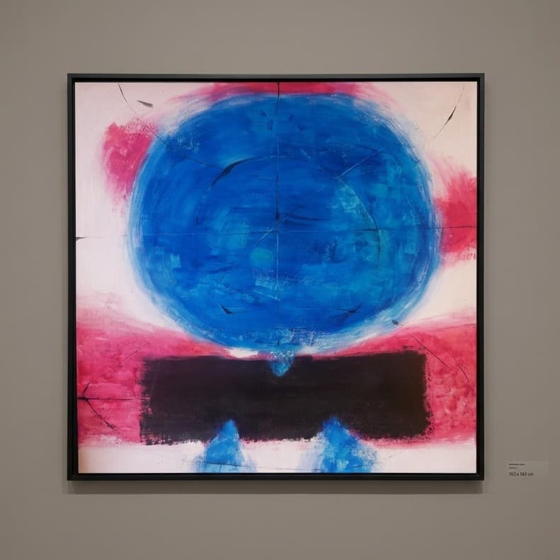 Luna azul - Óleo sobre lienzo enmarcado - 103 x 103 cm