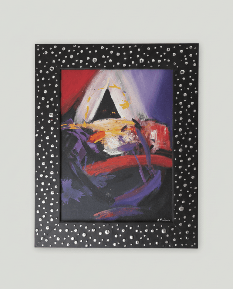 Pirámide de Luz — Acrílico sobre lienzo, enmarcado, 42 x 52 cm — José Antonio Hernández, artista canario
