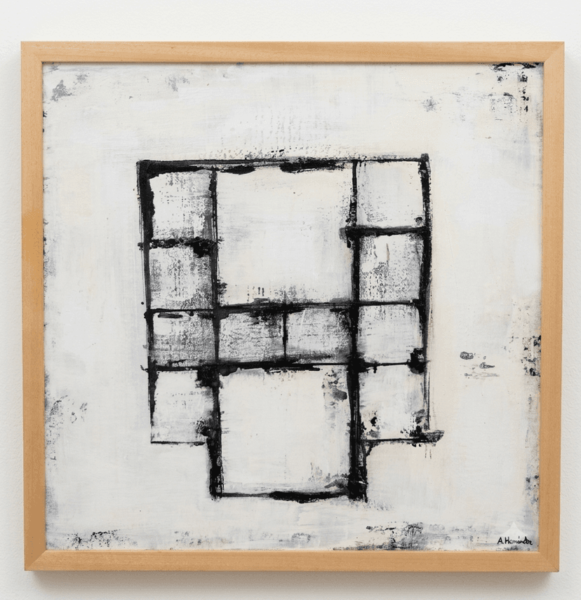 Blanco - Acrílico sobre madera, enmarcado - 53 x 53 cm